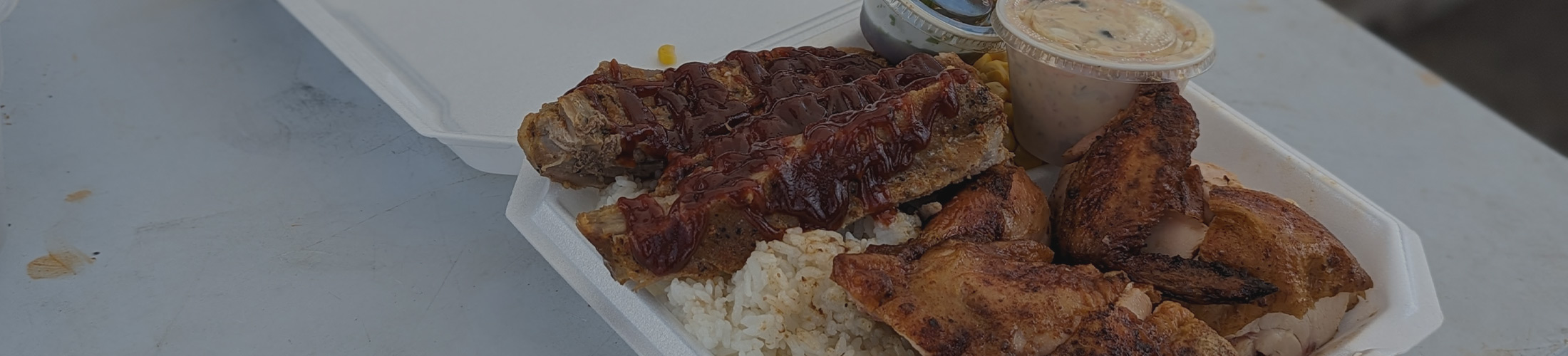 image of Mixed plate of Huli Huli Chicken and ribs from Diamond's Kitchen